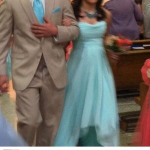 Mint colored High-Low Formal Dress (Minor Stains)